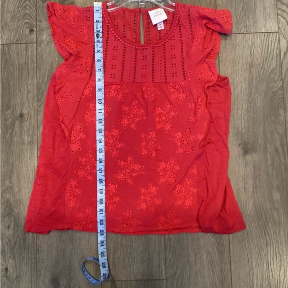 Red Eyelet Lace Top - Picture 14 of 15